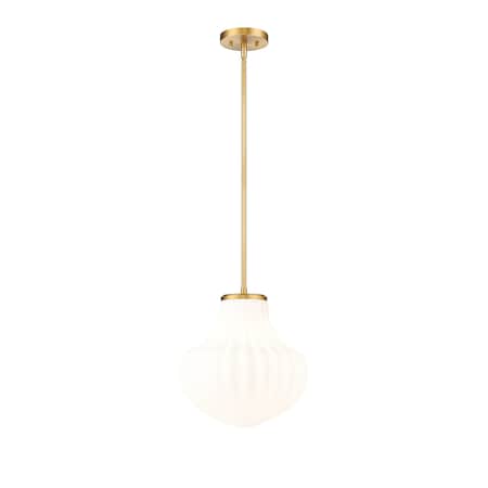 Z-Lite Newbury 1 Light Pendant, 13in. W x 14.25in. H, Modern Gold 7512P13-MGLD